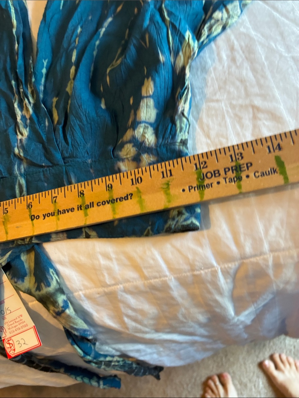 BOGO FREE-Blue Tie-Dye, Flowy Wrap Style Crop Top W/Tie Closure- Size Small - Picture 8 of 9
